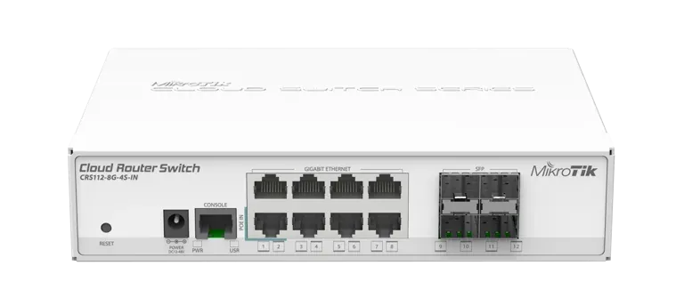 Router Switch MikroTik Cloud CRS112-8G-4S-IN 8 Portas Gigabit + 4 Portas SFP RouterOS L5